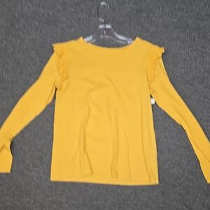 Cat & Jack Vibrant Yellow Ruffle Sleeve Top